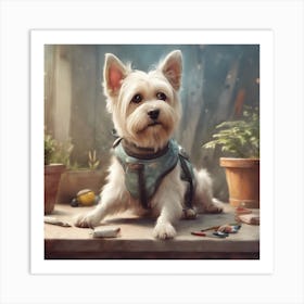 Cute Dog Nursery Art Print (4) Art Print