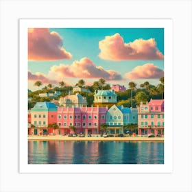 Colorful Houses On The Water Art Print