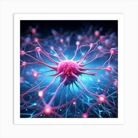 A Head Like 3d Render Nucleoli Luminescing In An Intricate Network Of Neural Connections Depicts A (5) Art Print