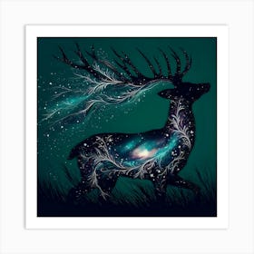 Galaxy Deer Art Print