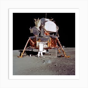 Astronaut Edwin E Aldrin Jr, Lunar Module (Lm), Pilot Descends From The Lm Art Print