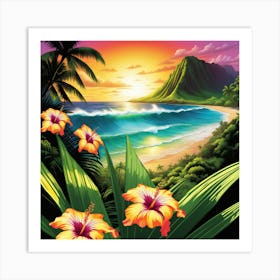 Hawaiian Sunset 3 Art Print