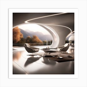 Futuristic Living Room 12 Art Print