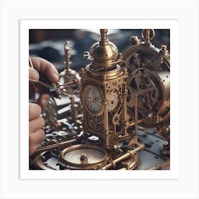 Hands Working On A Clock Art Print