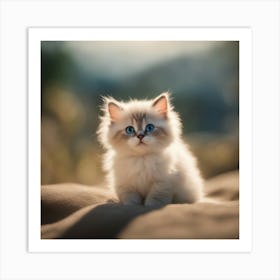 Kitten With Blue Eyes Art Print