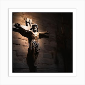 Jesus on the cross Art Print