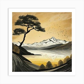 Tree standing wildlife Art Print