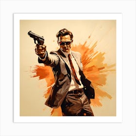 Man Holding Gun Art Print