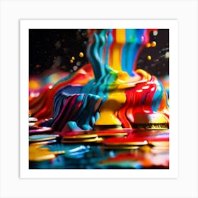 Colorful Paint Splash Art Print
