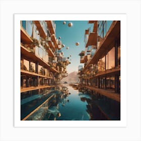 Surreal Landscape Inspired By Dali And Escher 3 Art Print