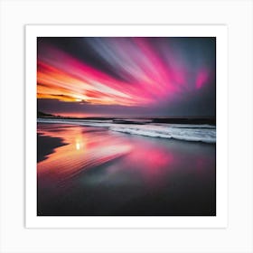 Sunset On The Beach Canvas Print 1 Art Print