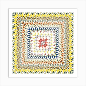 Abstract Zigzag Pattern Geometric Art Print