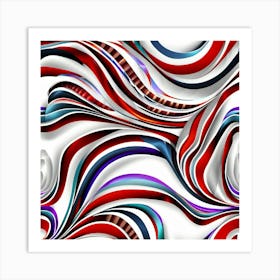 Abstract Red White And Blue 1 Art Print