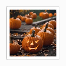 Halloween Pumpkins Art Print