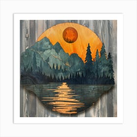 Sunset In The Mountains Art Print