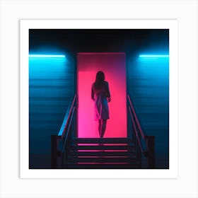 Woman Standing In A Doorway Art Print