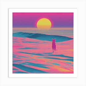 Minimalism Masterpiece, Trace In The Waves To Infinity + Fine Layered Texture + Complementary Cmyk C (38) Art Print