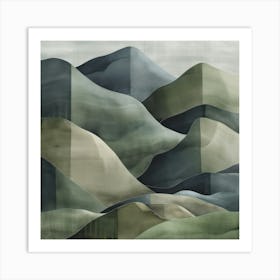 Japanese Watercolour Of Mount Hotaka 4 Art Print