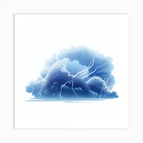 Stormy Sky With Lightning Art Print