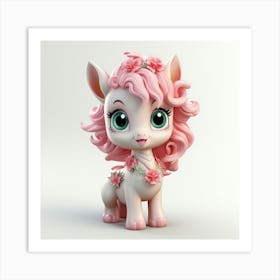 Pink Unicorn 3d Model Art Print