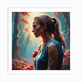 Girl In The Forest 3 Art Print