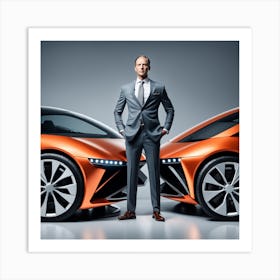 Two Futuristic Cars Art Print