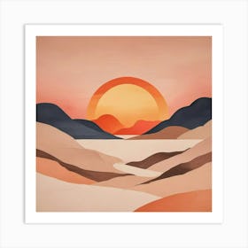 Sunset In The Desert 27 Art Print