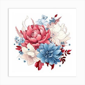 Peony Bouquet Art Print