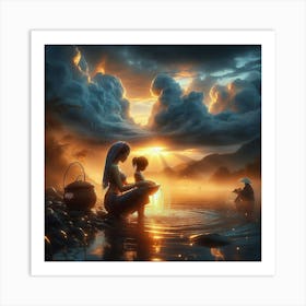 Sunset In The Water Art Print