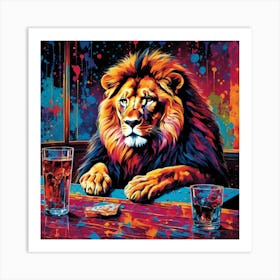 Lion At The Bar 2 Art Print