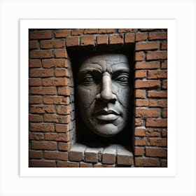 Face In Brick Wall Art Print