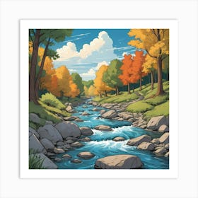 Flowing River Art Print