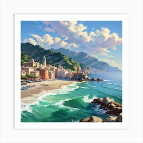 Camogie Italy Coast Art Print 1 Art Print