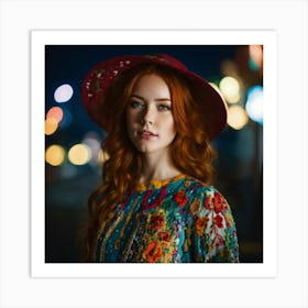 Gorgeous Redhead With Freckles (1) Art Print