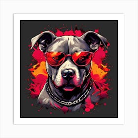 Pitbull In Sunglasses Poster