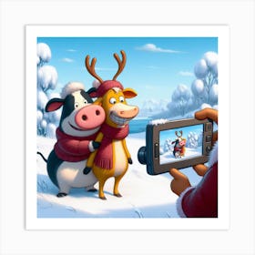 Santa'S funny Photo Art Print