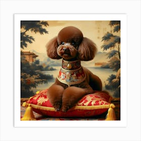 Poodle On A Pillow Art Print