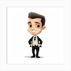 Cartoon Man In A Suit Art Print