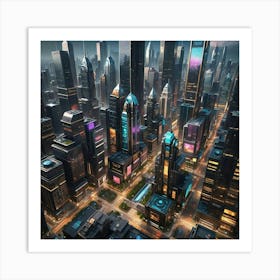 Futuristic Cityscape 61 Art Print