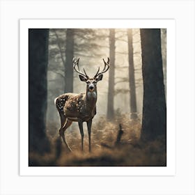 Deer In The Forest 206 Art Print