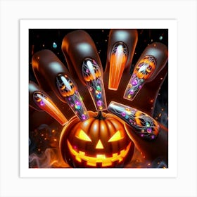 Halloween Nails Art Art Print