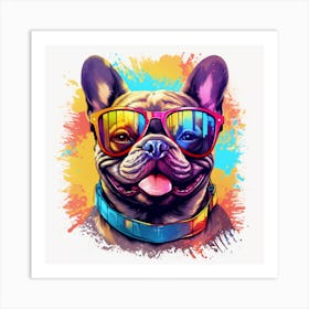 French Bulldog In Sunglasses 2 Art Print