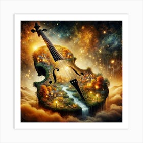 Violin In The Sky Art Print