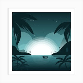 Sunset In The Sea Art Print