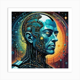 AI Robot Head Art Print