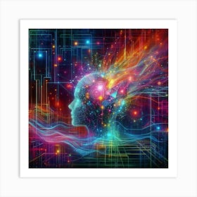 Abstract Human Brain Art Print