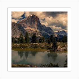 Dolomite Mountain Lake Art Print