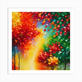 Autumn Forest Abstract Art Art Print