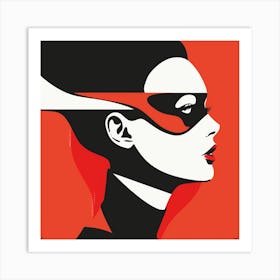 Woman With A Mask Art Print