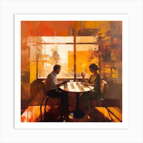 Couple At A Table Art Print